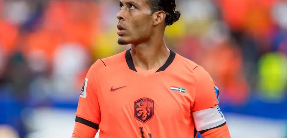 Jugador de la selección holandesa en uniforme naranja