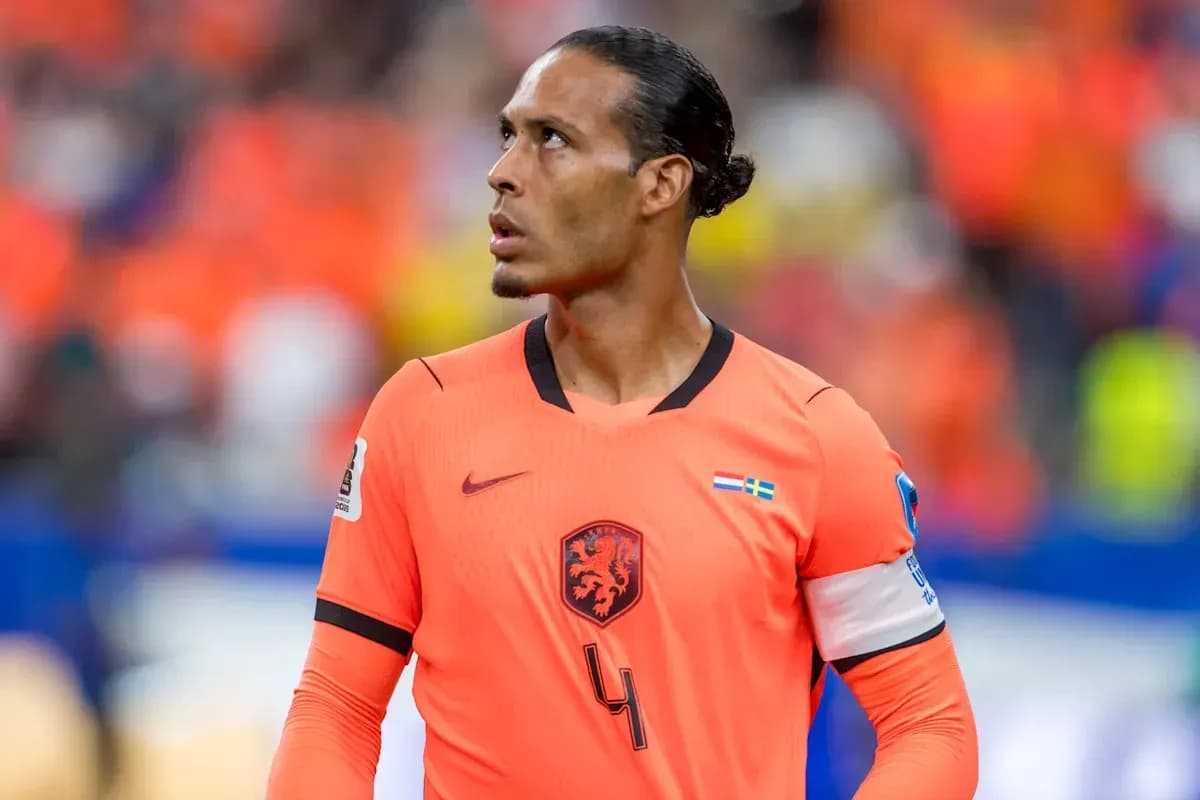 Jugador de la selección holandesa en uniforme naranja