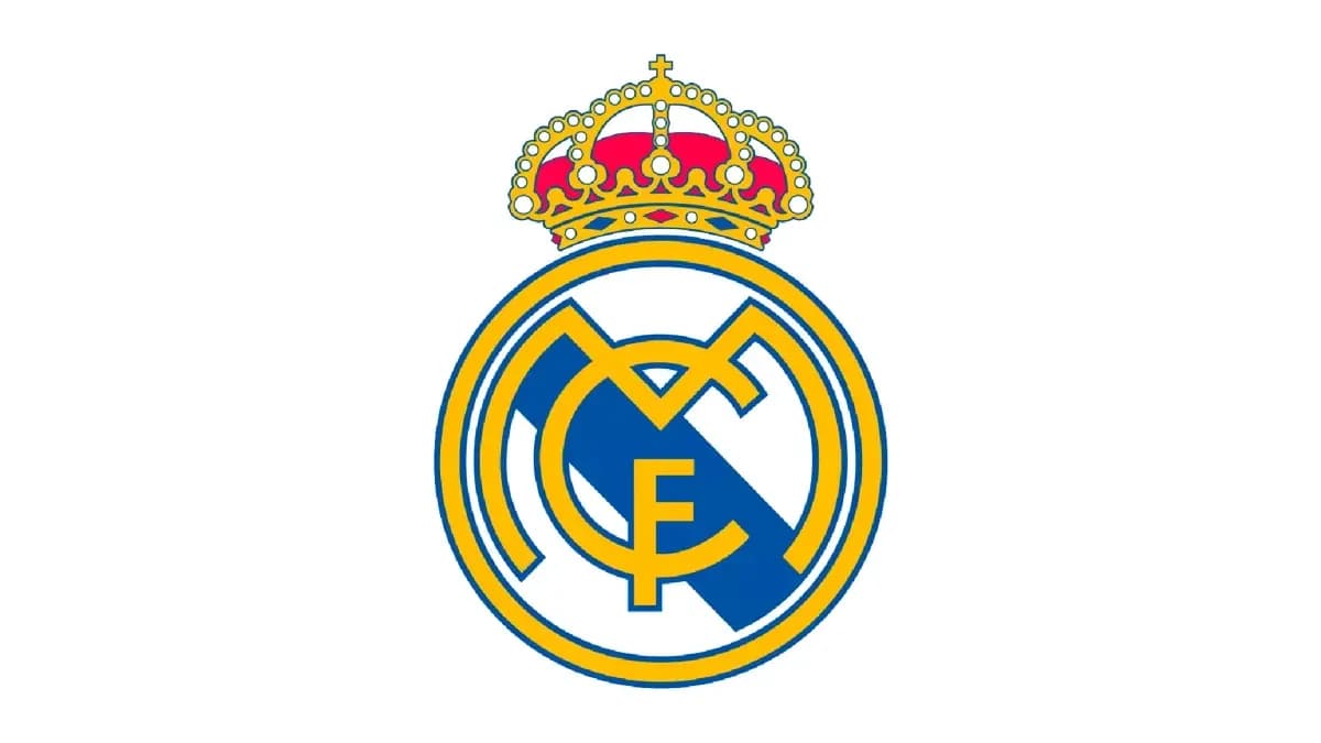 Escudo del Real Madrid con corona dorada