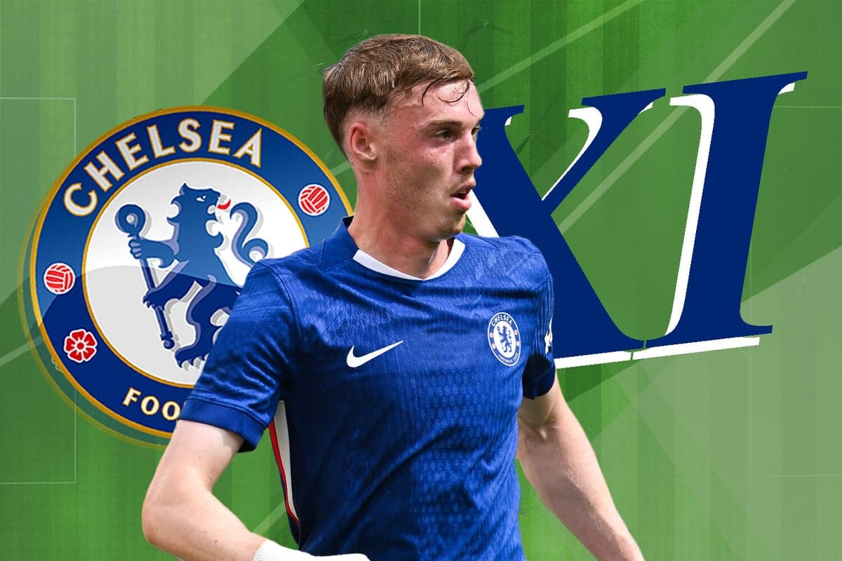 Jugador de Chelsea en acción con logo del club
