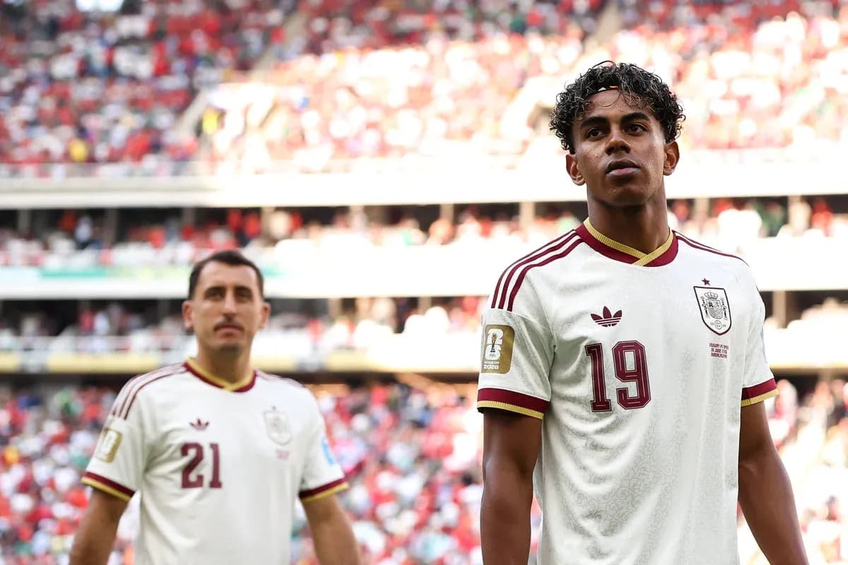 Jugadores de España en el partido contra Austria