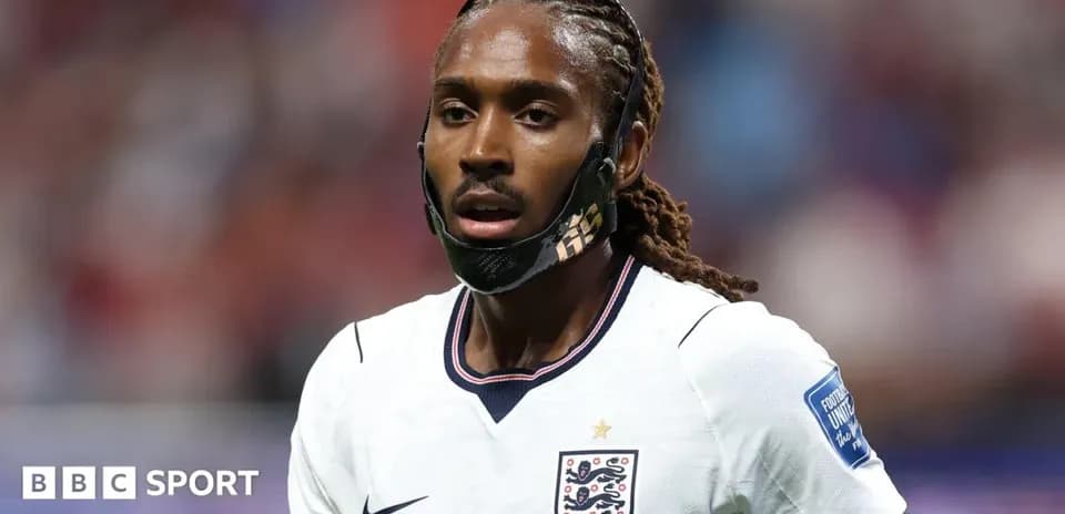 Jugador de Inglaterra en el campo durante el partido