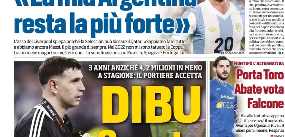 Titulares sobre Argentina y declaraciones de Mac Allister