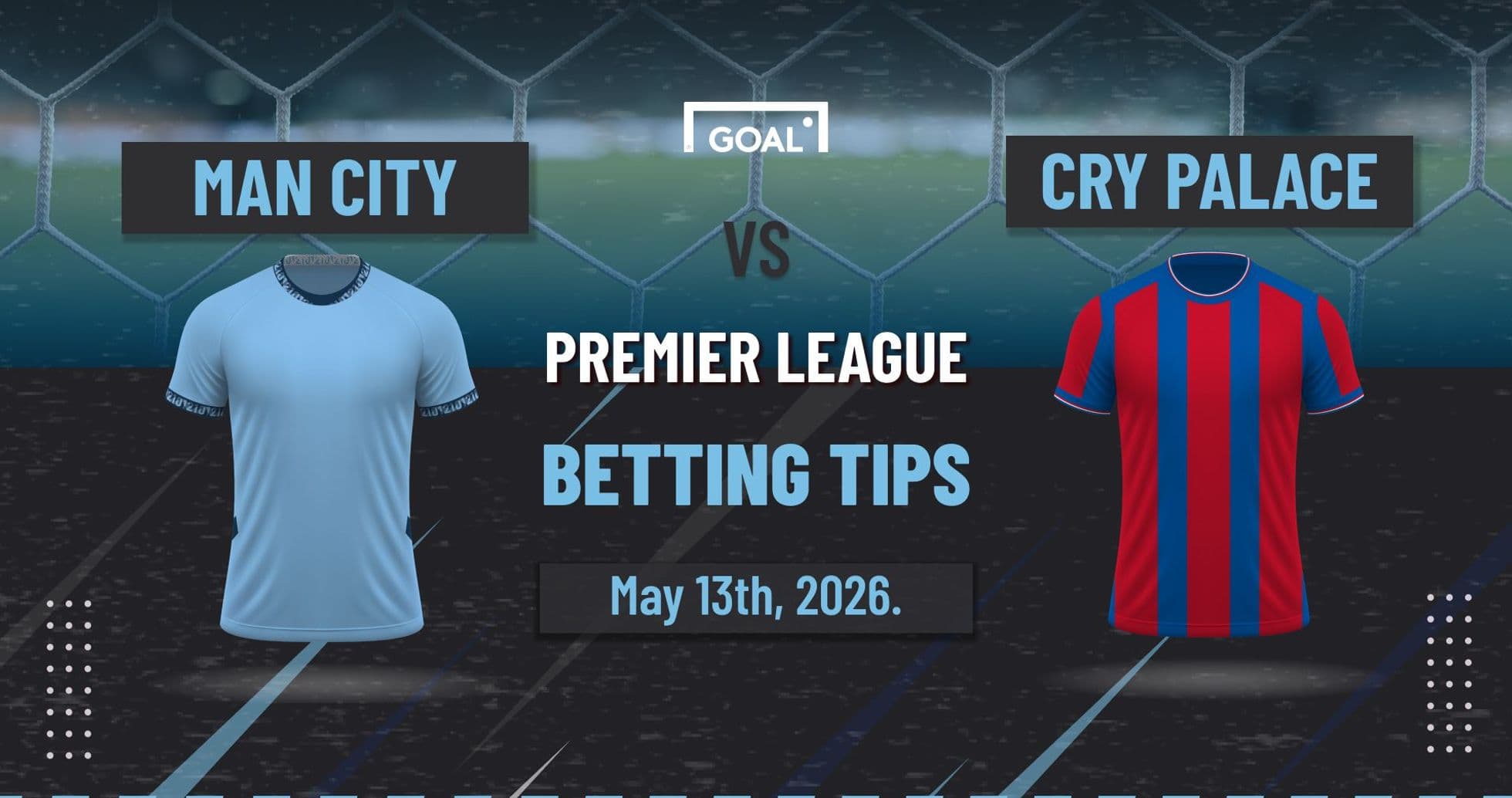 Camisetas de Man City y Crystal Palace para partido