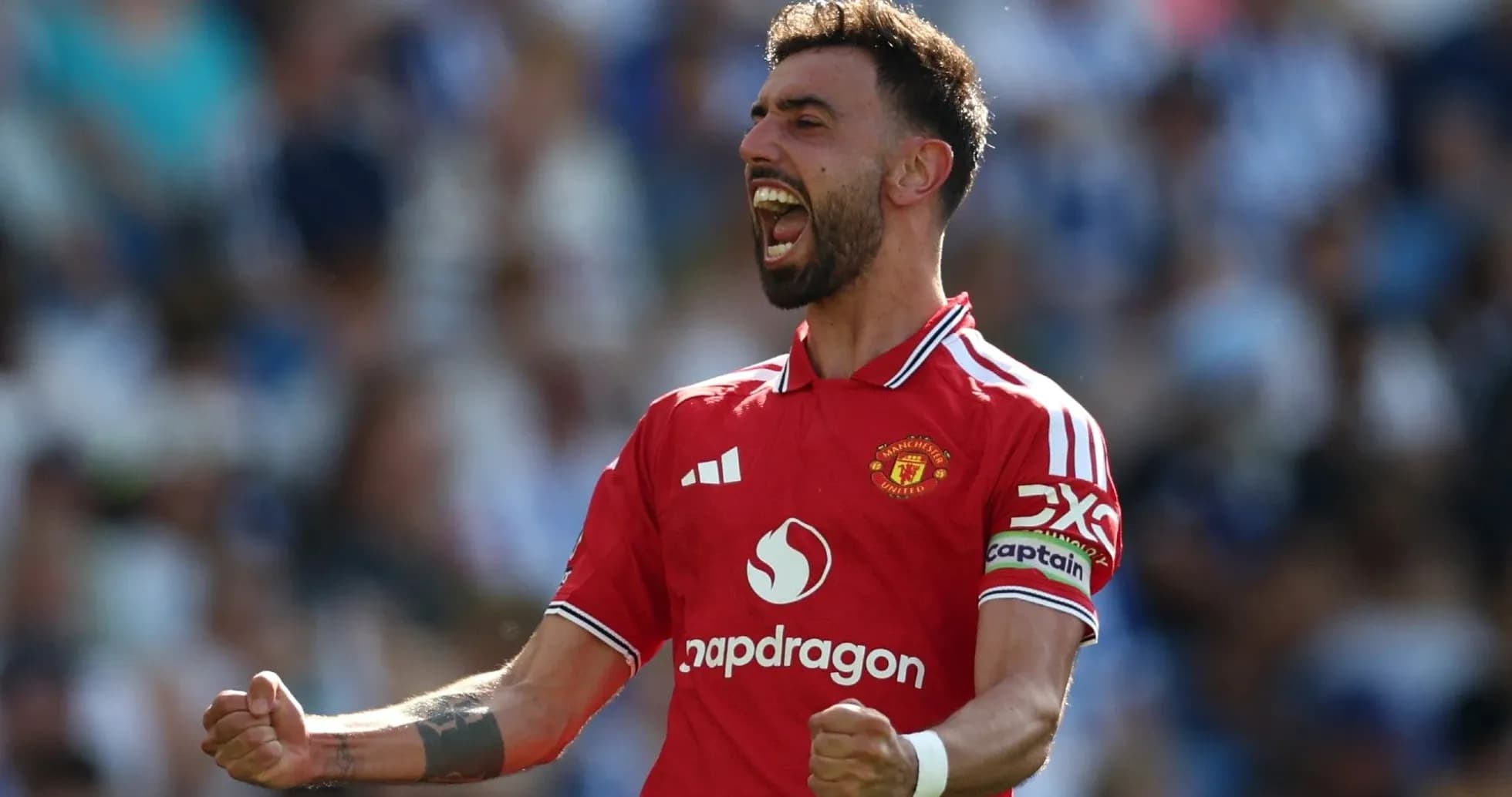 Bruno Fernandes celebrando un gol con su equipo