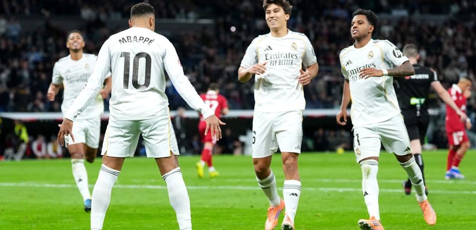 Jugadores del Real Madrid celebrando un gol