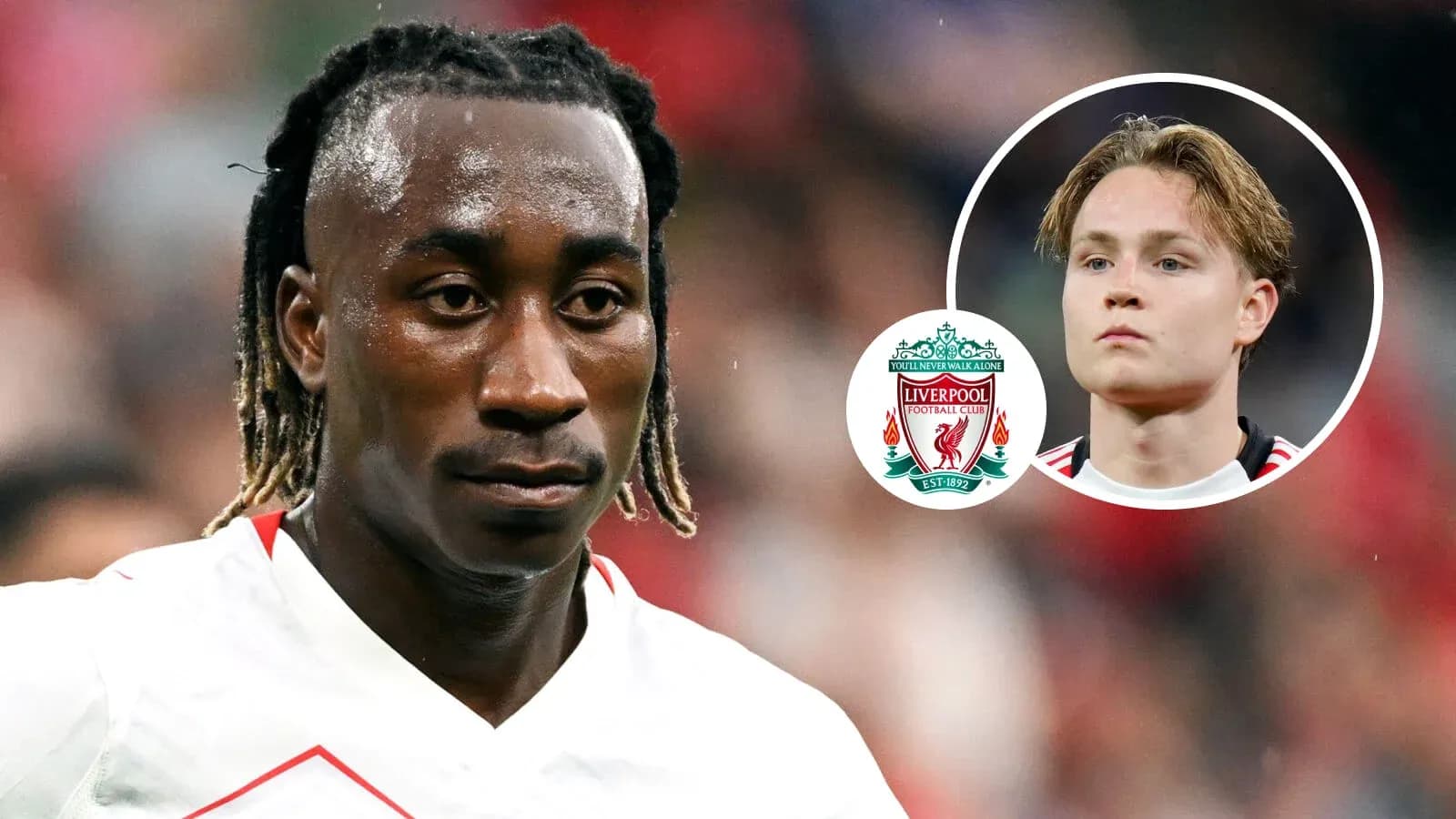 Jugador en acción con logo de Liverpool en esquina