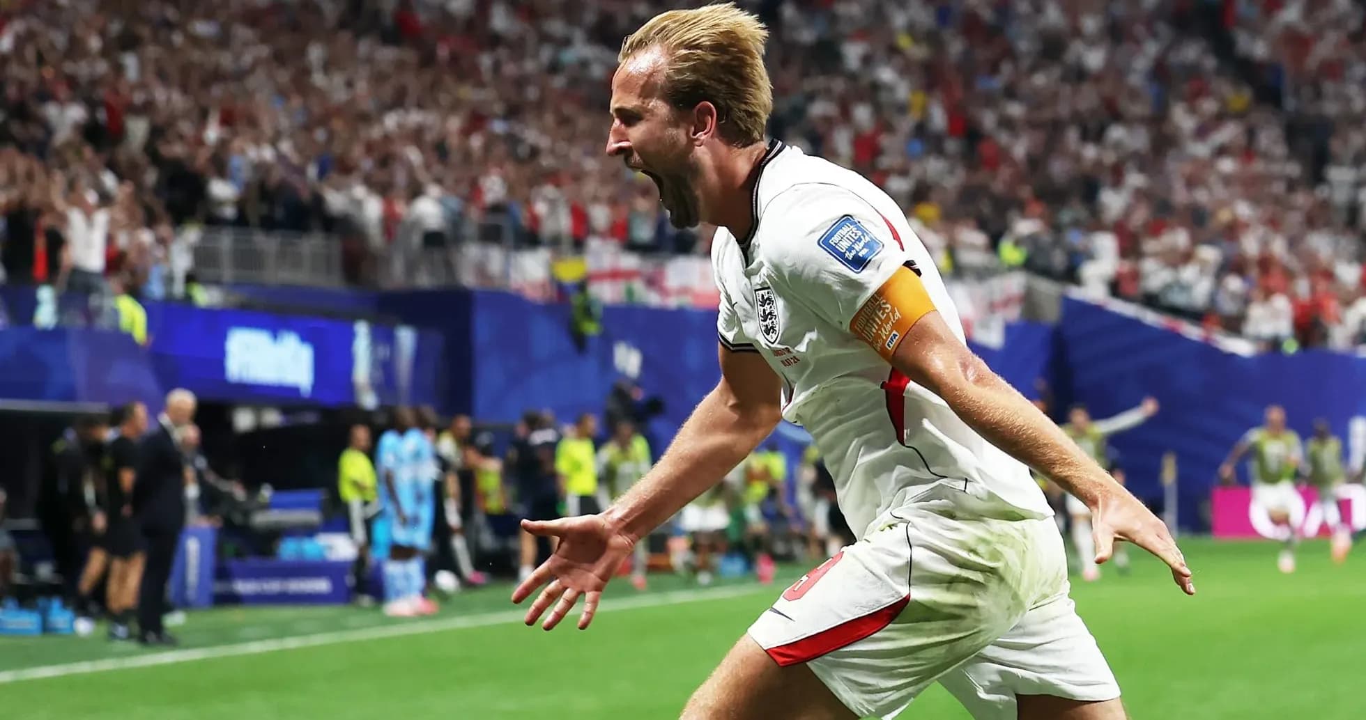 Harry Kane celebra un gol con Inglaterra