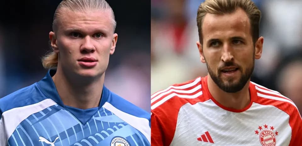 Erling Haaland y Harry Kane en la cancha