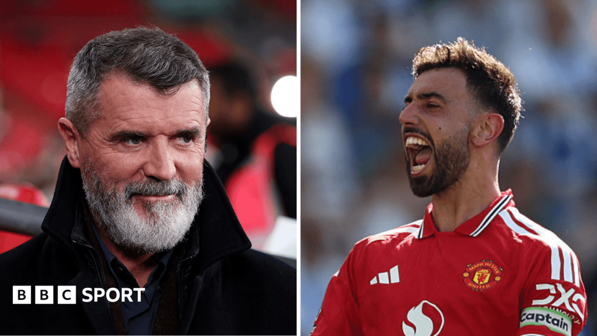 Roy Keane y Bruno Fernandes en eventos separados
