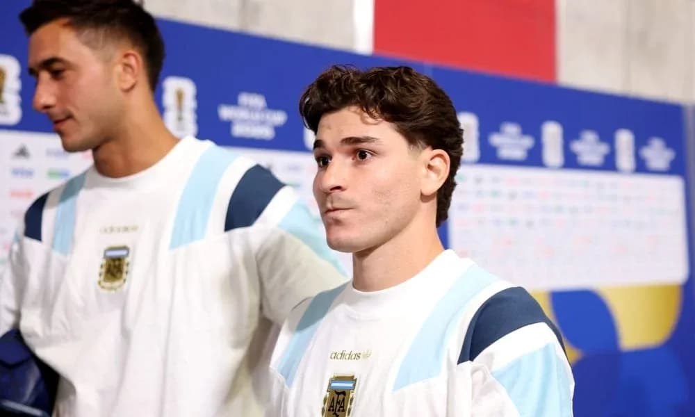 Jugadores de Argentina antes del partido