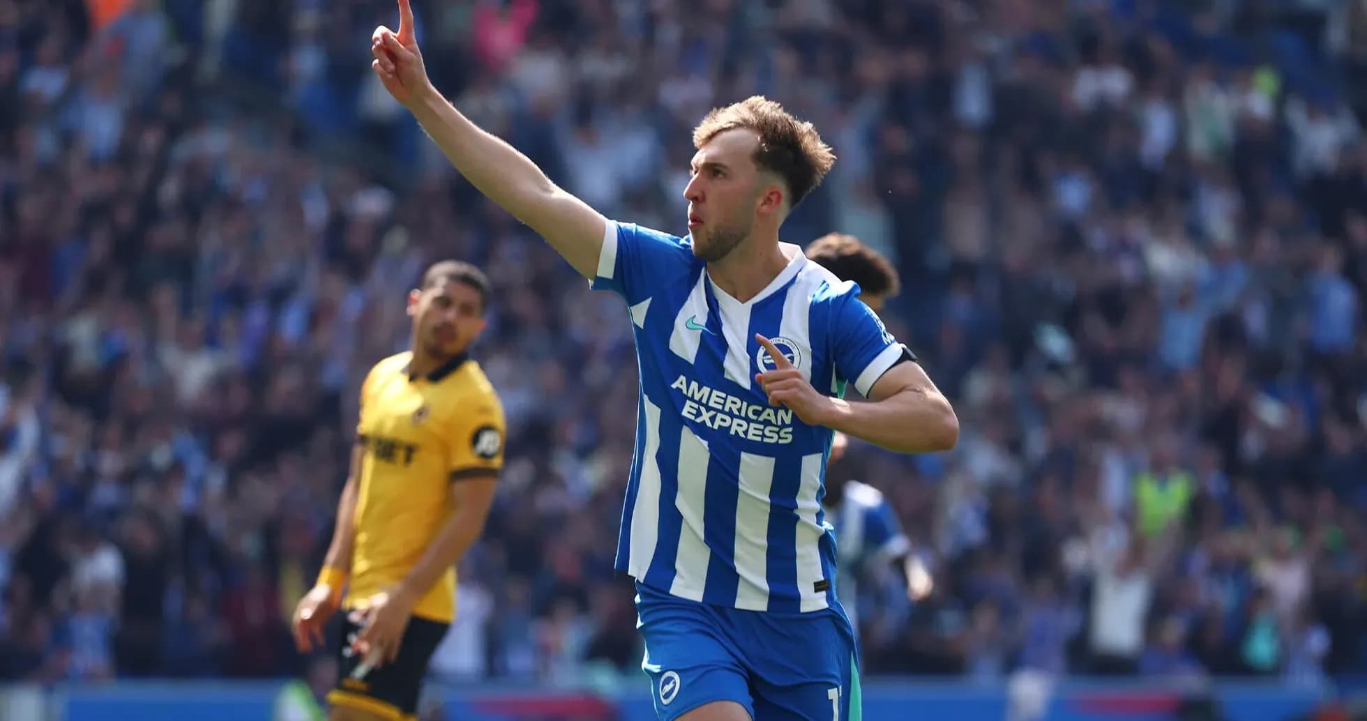 Jugador de Brighton celebrando un gol
