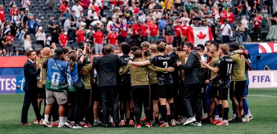 Equipo de Canadá celebrando en el Mundial 2026