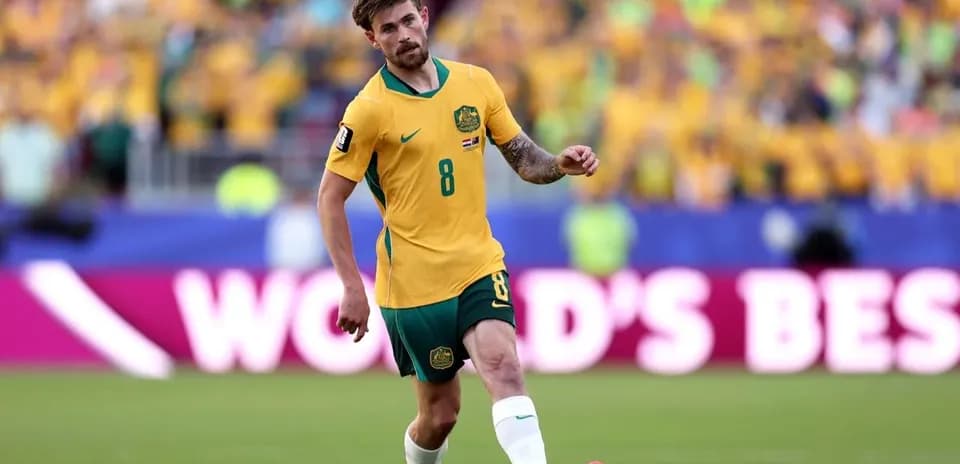 Jugador australiano en partido de fútbol