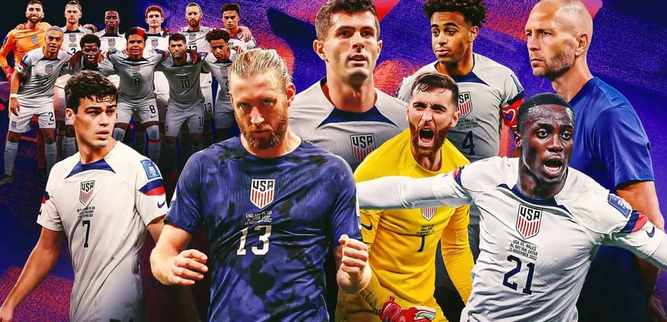 Jugadores de Estados Unidos en formación para partido
