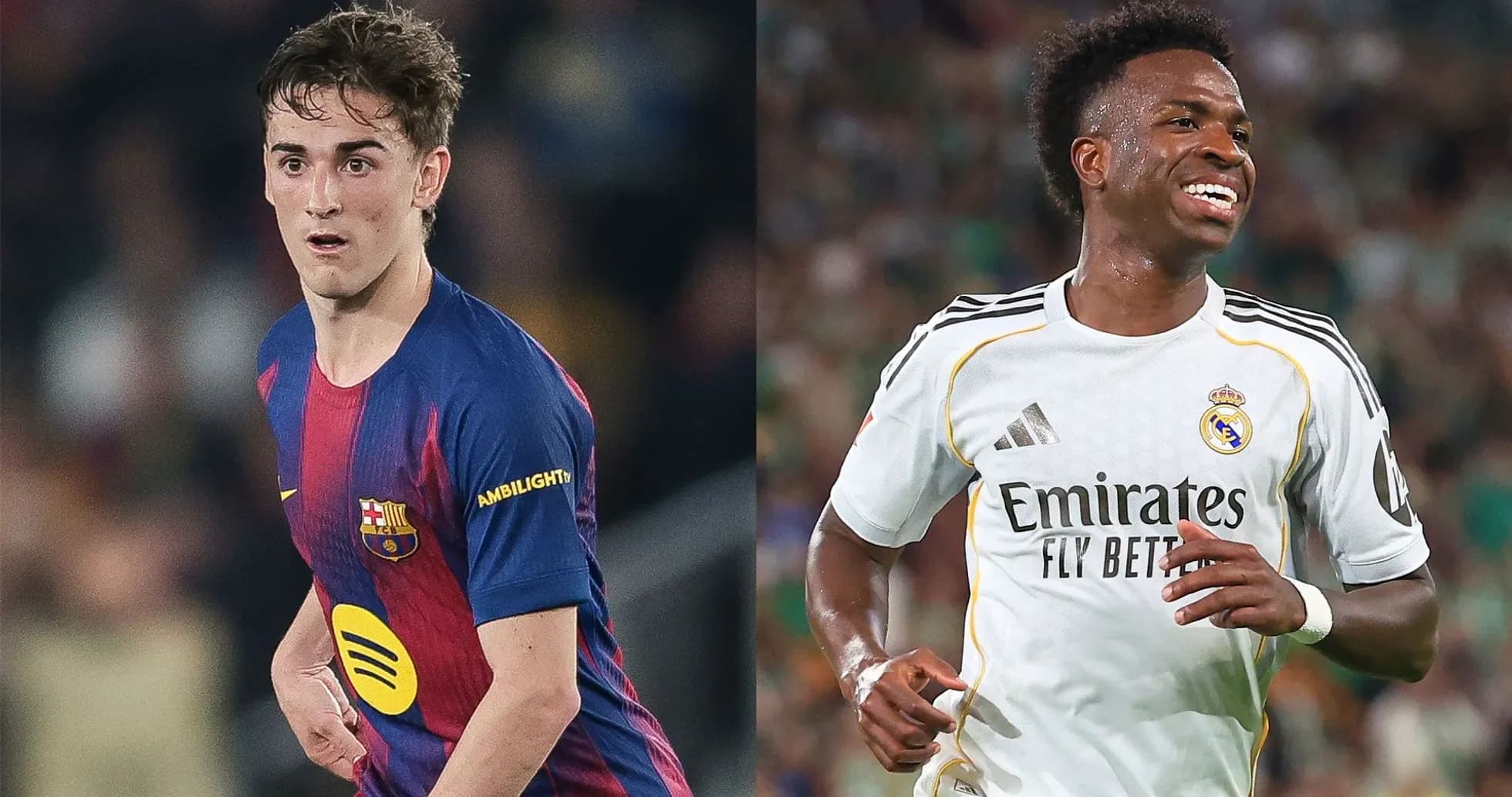 Jugadores de Barcelona y Real Madrid en el campo
