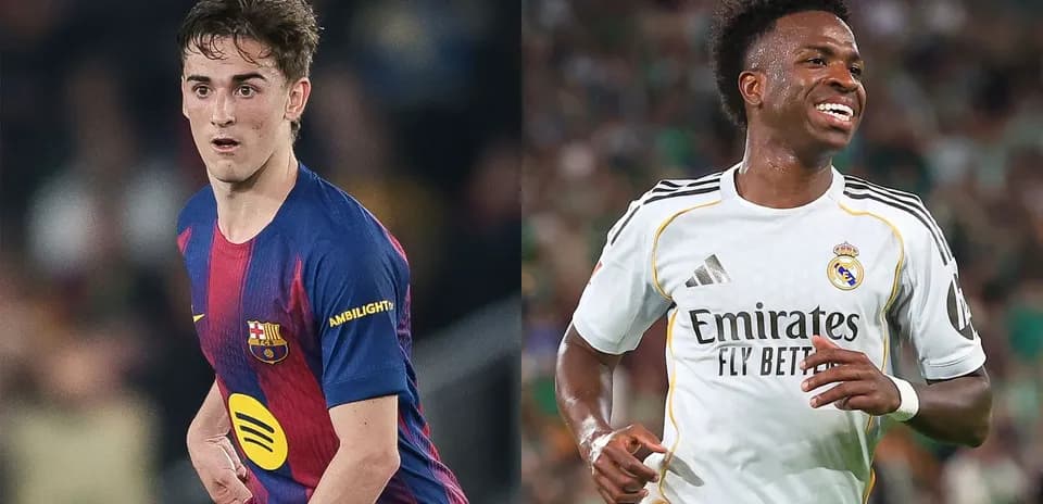 Jugadores de Barcelona y Real Madrid en el campo