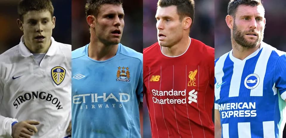 Cuatro imágenes de un jugador de fútbol en diferentes clubes
