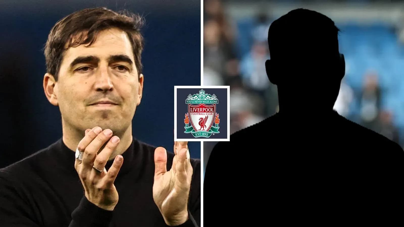 Entrenador aplaudiendo con logo de Liverpool en imagen