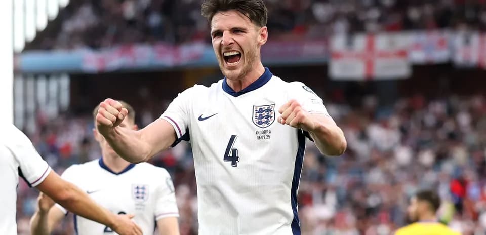 Jugador de Inglaterra celebrando durante el partido