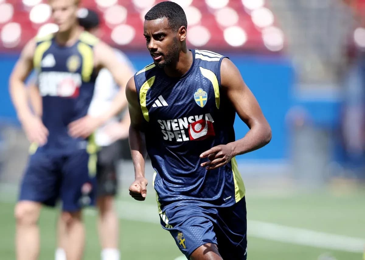 Jugador sueco entrenando para la Copa Mundial
