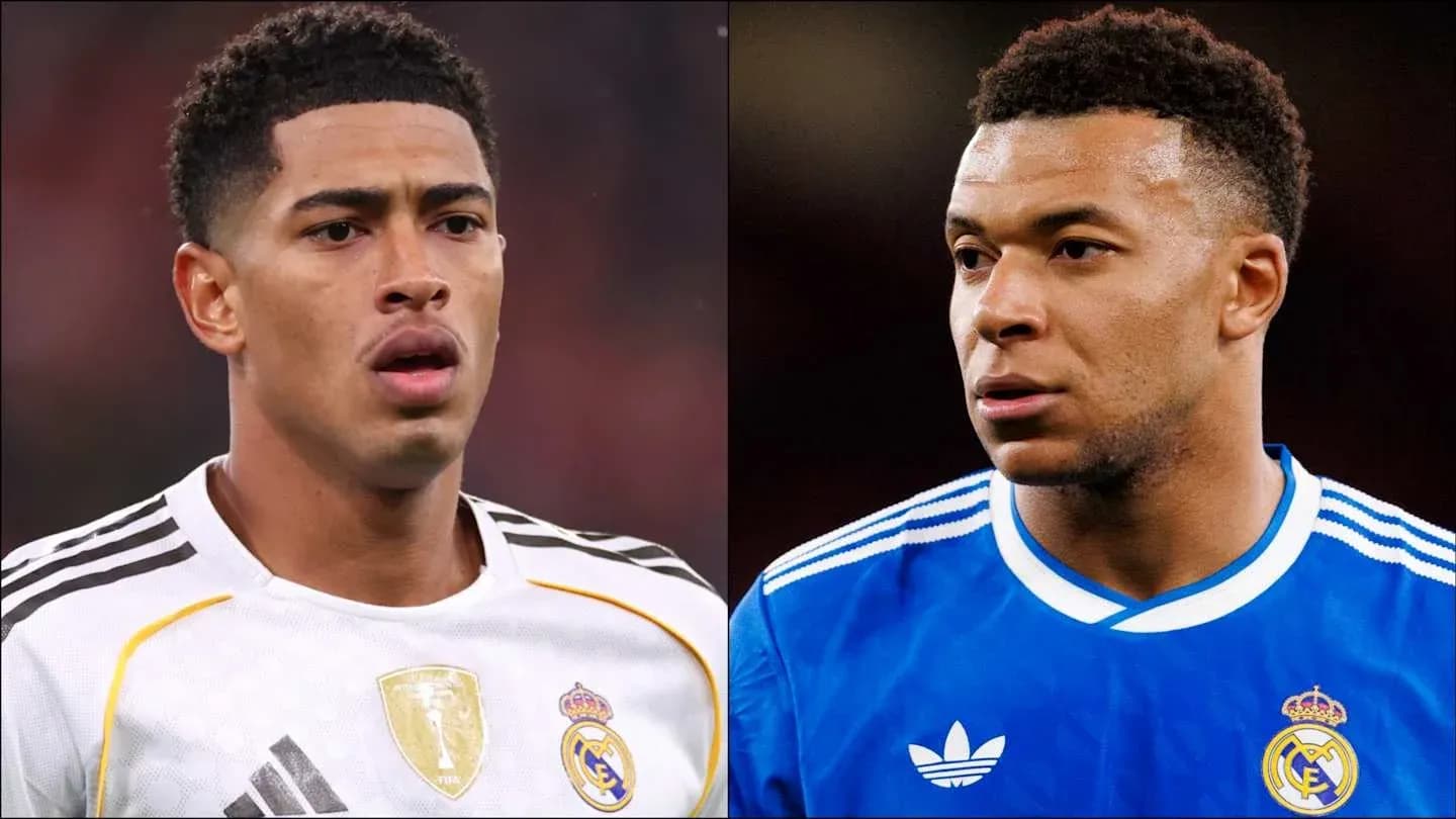 Jugadores de fútbol en camisetas del Real Madrid