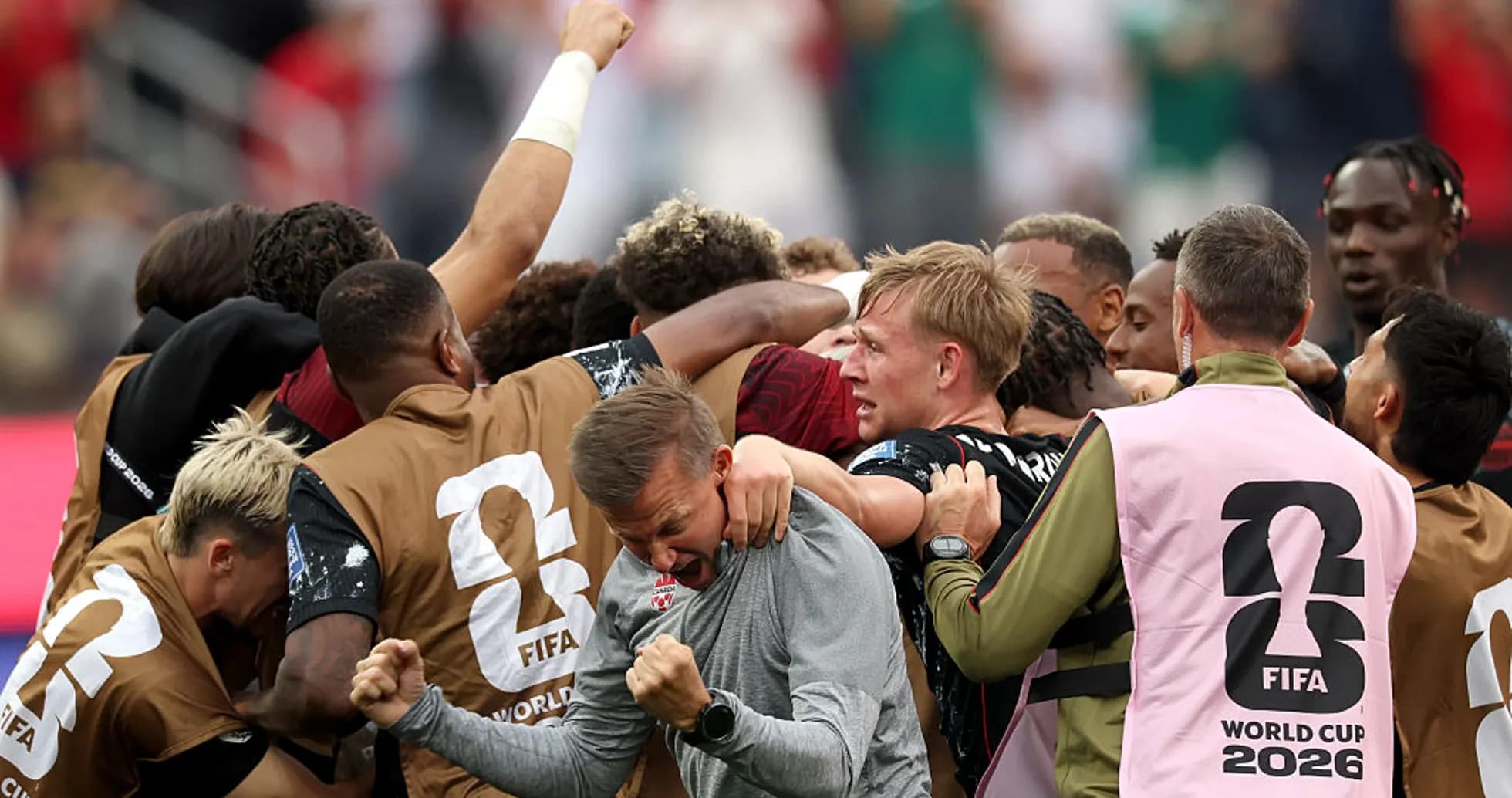 Celebración del equipo durante el Mundial 2026