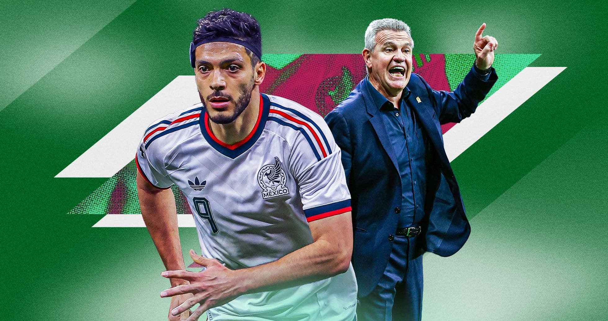 Jugador mexicano en acción con entrenador dirigiendo