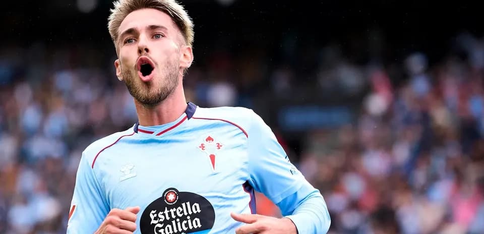 Celebración de un jugador de Celta Vigo