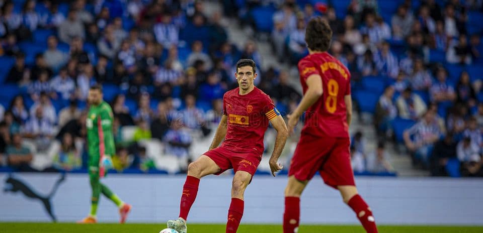 Jugadores de Valencia en partido contra Real Sociedad