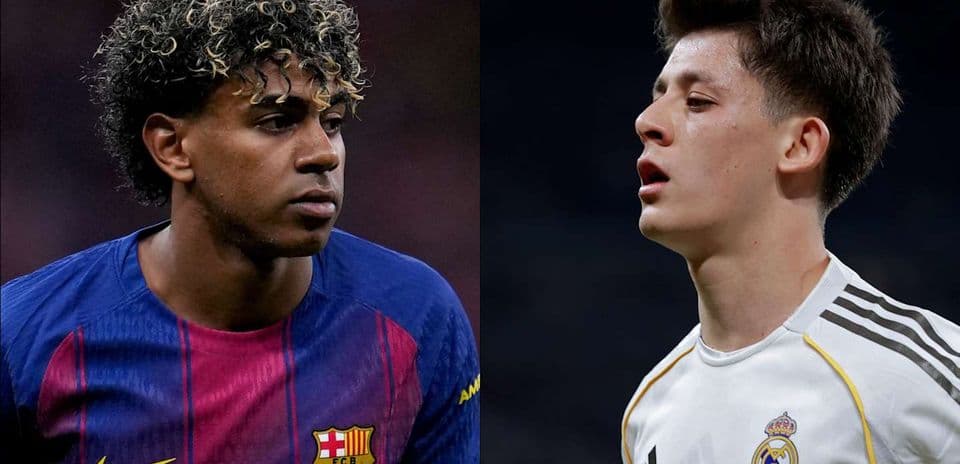 Jugadores de FC Barcelona y Real Madrid en perfil