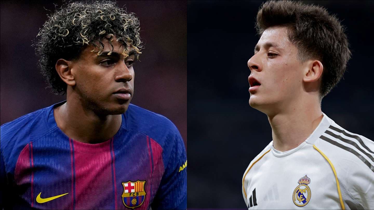 Jugadores de FC Barcelona y Real Madrid en perfil