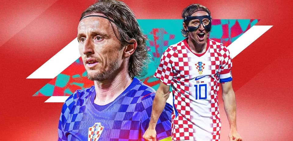 Luka Modrić en acción con camiseta de Croacia