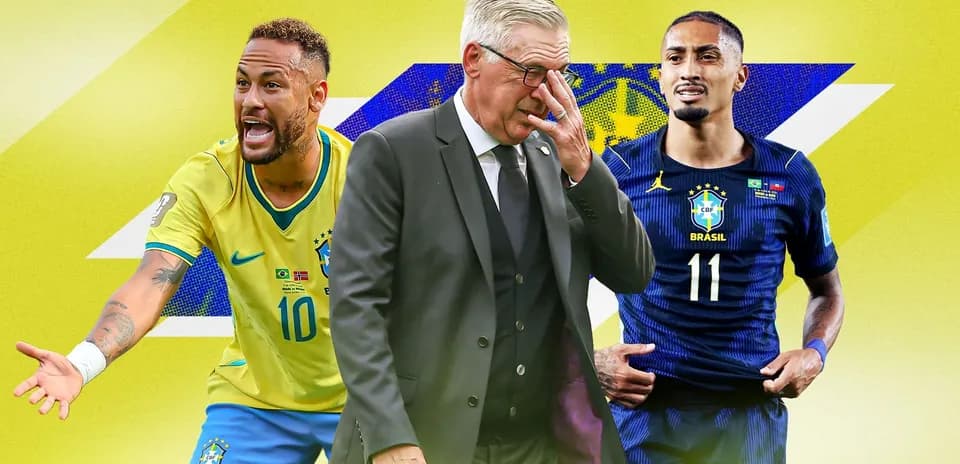 Neymar y jugador de Brasil con entrenador en medio