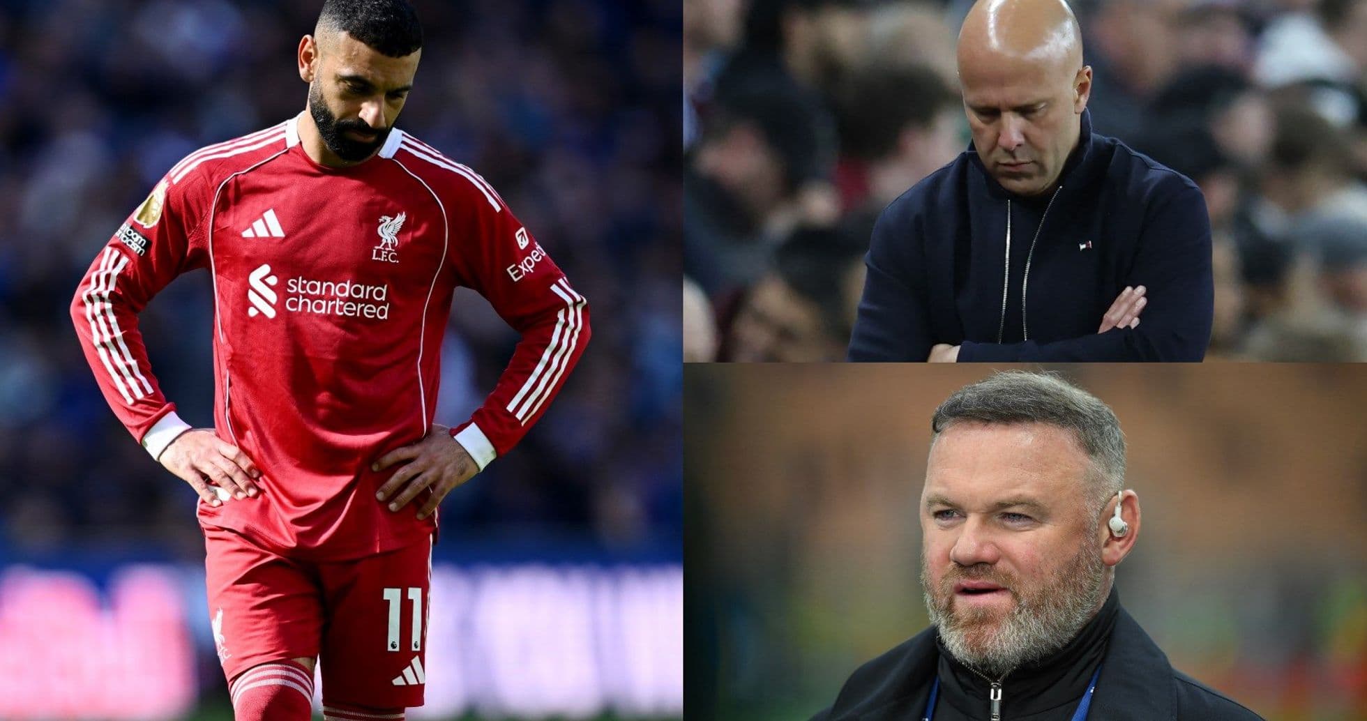 Jugador de Liverpool y entrenadores en partido