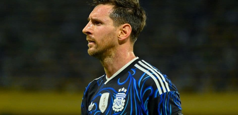 Jugador de Argentina en uniforme durante el partido