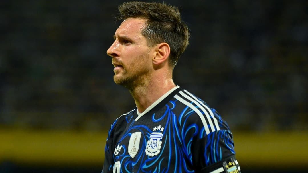 Jugador de Argentina en uniforme durante el partido