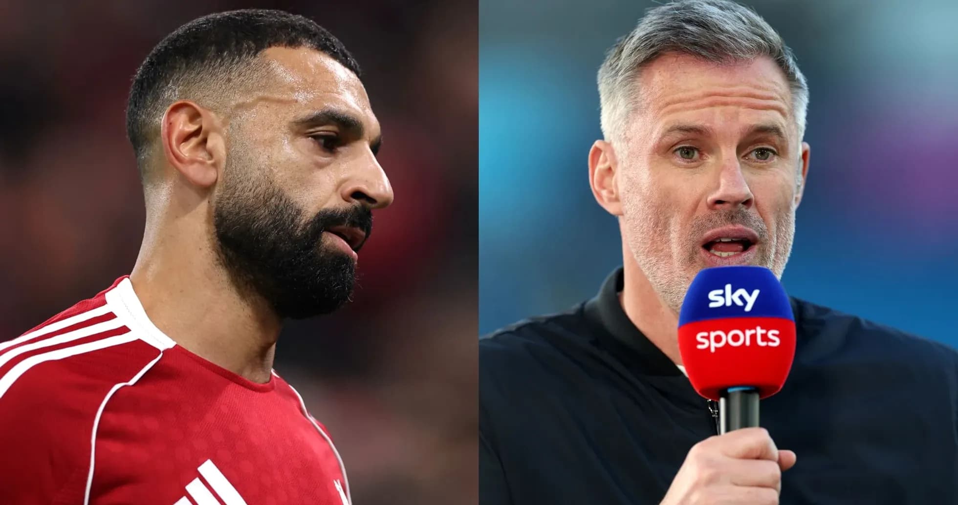 Mohamed Salah y Jamie Carragher en acción