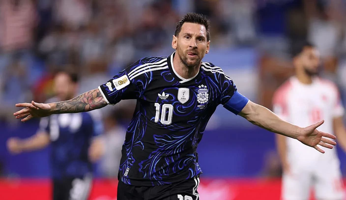 Lionel Messi celebrando un gol con Argentina