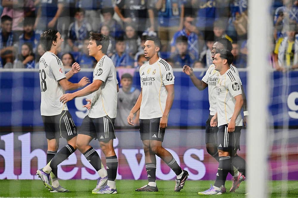 Jugadores del Real Madrid celebrando un gol