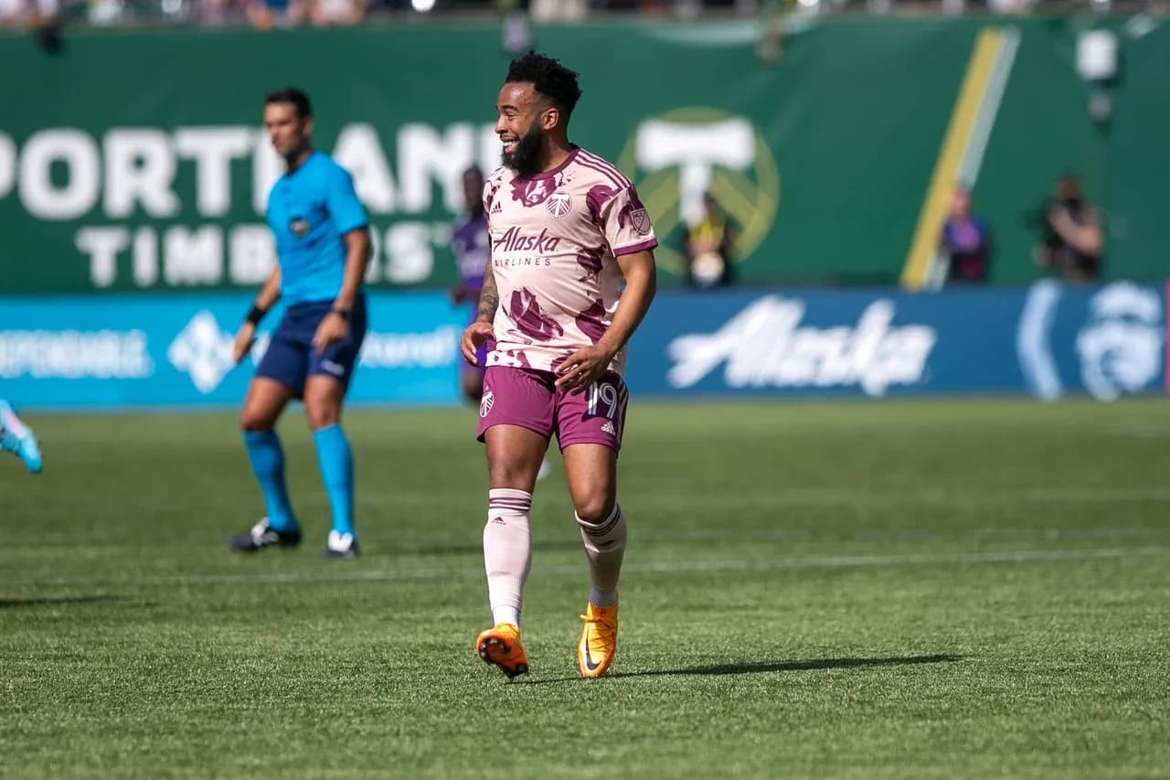 Jugador de Portland Timbers II en acción