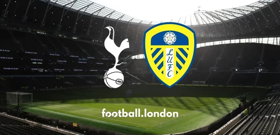 Estadio de Tottenham con logos de Tottenham y Leeds