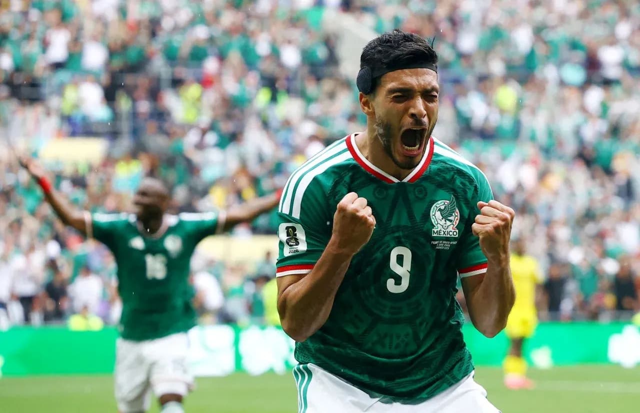 Jugador de México celebrando un gol Jugador de México celebrando un gol