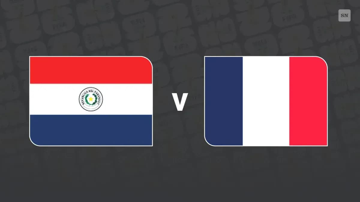 Banderas de Paraguay y Francia en partido Banderas de Paraguay y Francia en partido