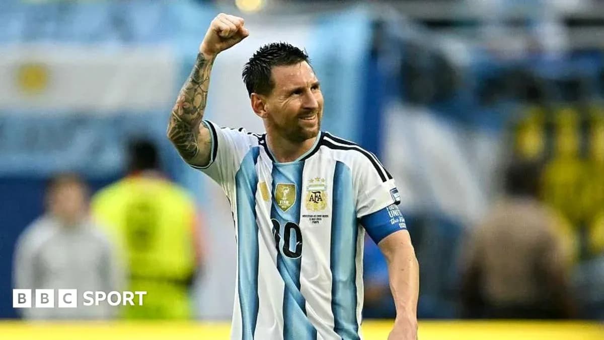 Lionel Messi celebrando durante un partido con Argentina Lionel Messi celebrando durante un partido con Argentina