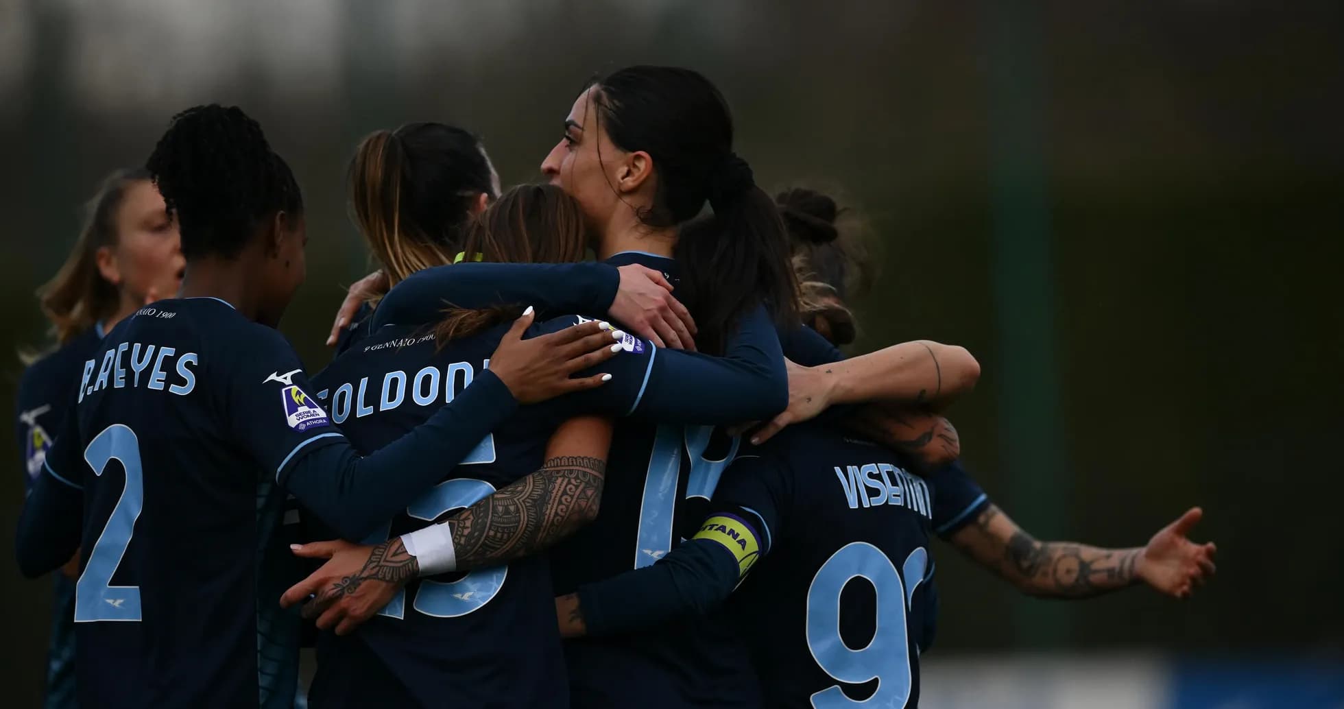 Jugadoras de Lazio W celebrando un gol Jugadoras de Lazio W celebrando un gol