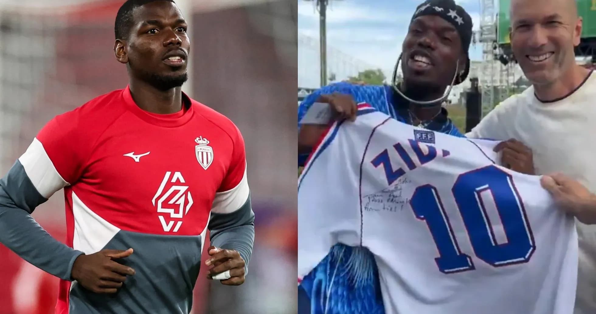 Paul Pogba entrenando y mostrando camiseta de Zidane Paul Pogba entrenando y mostrando camiseta de Zidane