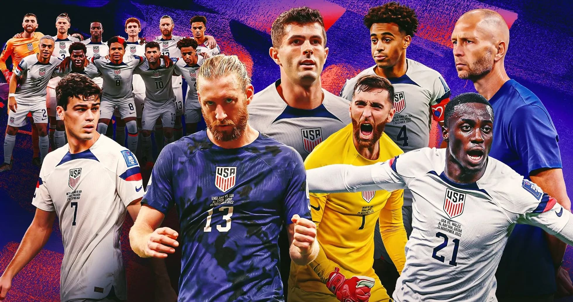 Jugadores de Estados Unidos en formación para partido Jugadores de Estados Unidos en formación para partido