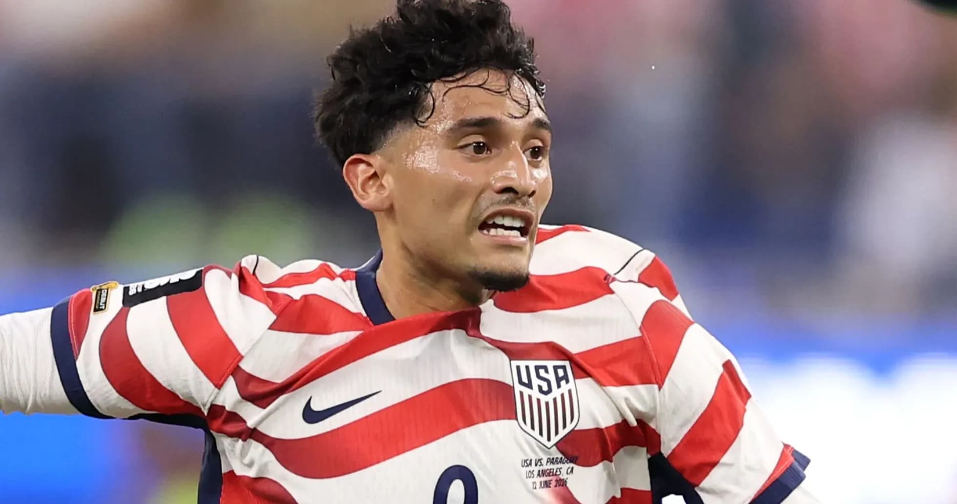 Jugador de Estados Unidos en acción durante un partido Jugador de Estados Unidos en acción durante un partido