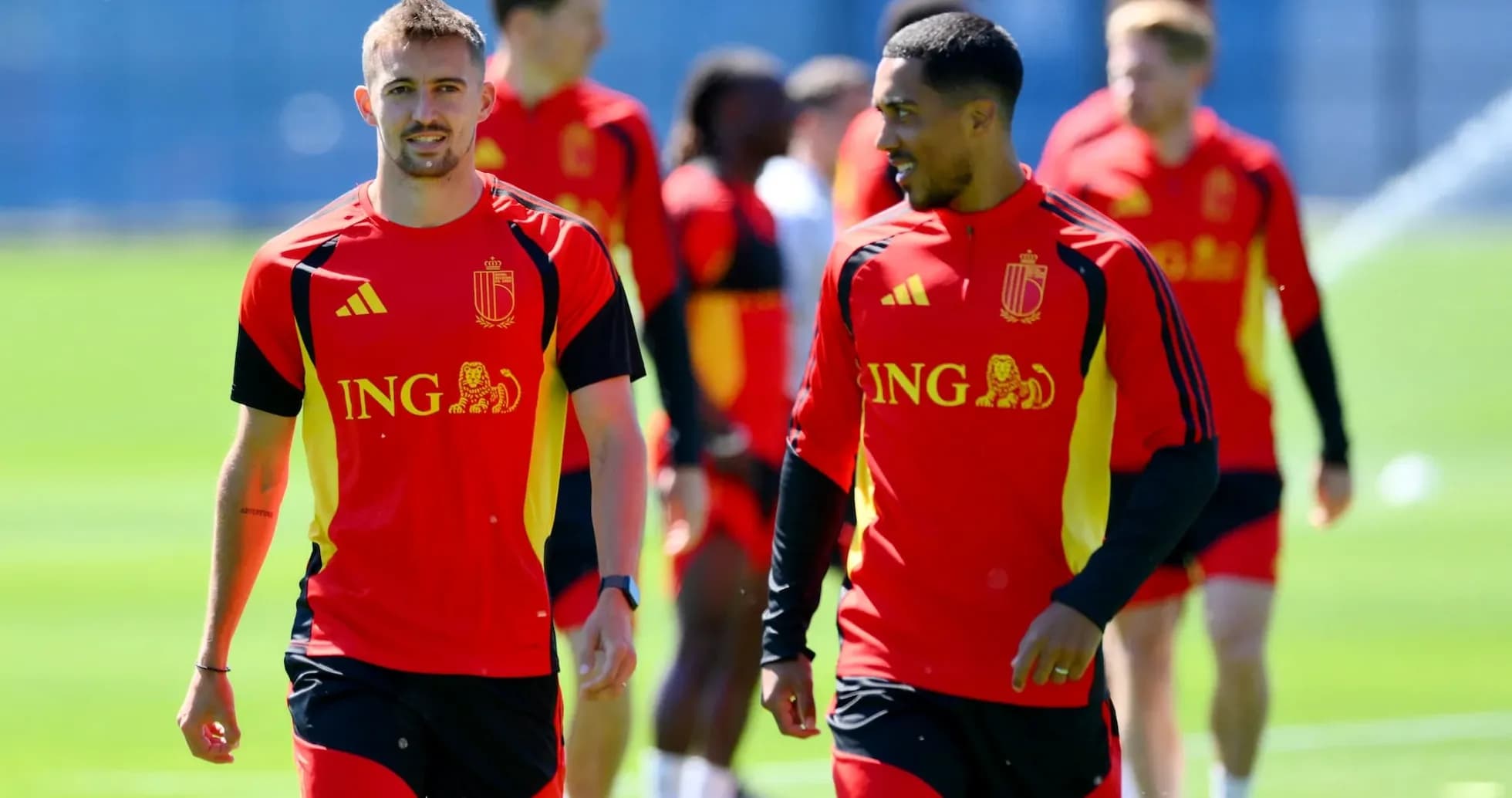 Jugadores de Bélgica entrenando para el Mundial Jugadores de Bélgica entrenando para el Mundial